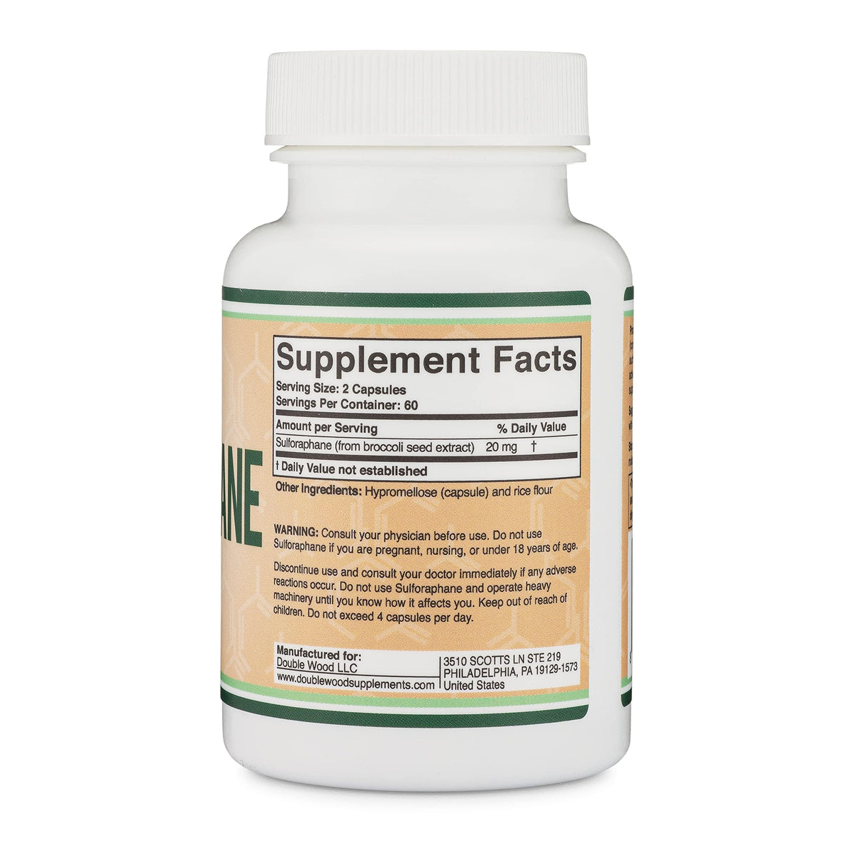 Sulforaphane Glucosinolate 20mg, Antioxidant + Detox, 120 Capsules