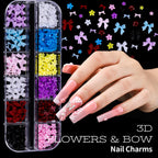 Teenitor Nail Charms and Nail Art Tools Set, Nail Art Kit with 5 Boxes of 3D Nail Charms and Gems Rhinestones, 15 Pcs Nail Art Brushes, 5 Pcs Nail Dotting Tools, 2 Set of Nail Stand