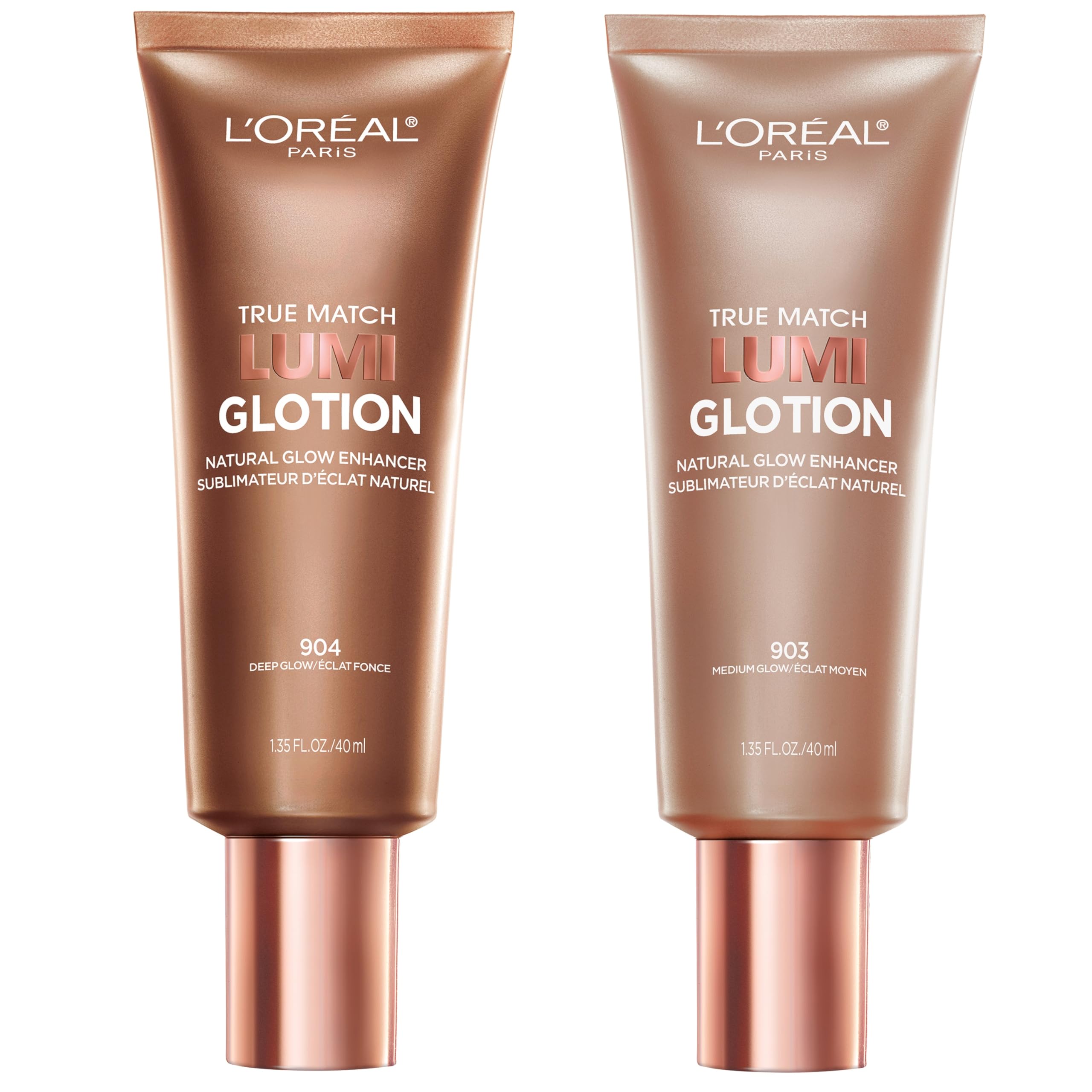 Buy now L'Oreal Paris Makeup True Match Lumi Glotion, Natural Glow Enhancer, Illuminator Highlighter, Bronzing Drops For a Sun-Kissed Glow, 902 Light 1.35 Fl Oz (Pack of 2) 903 Medium & 904 Deep at indiglob india