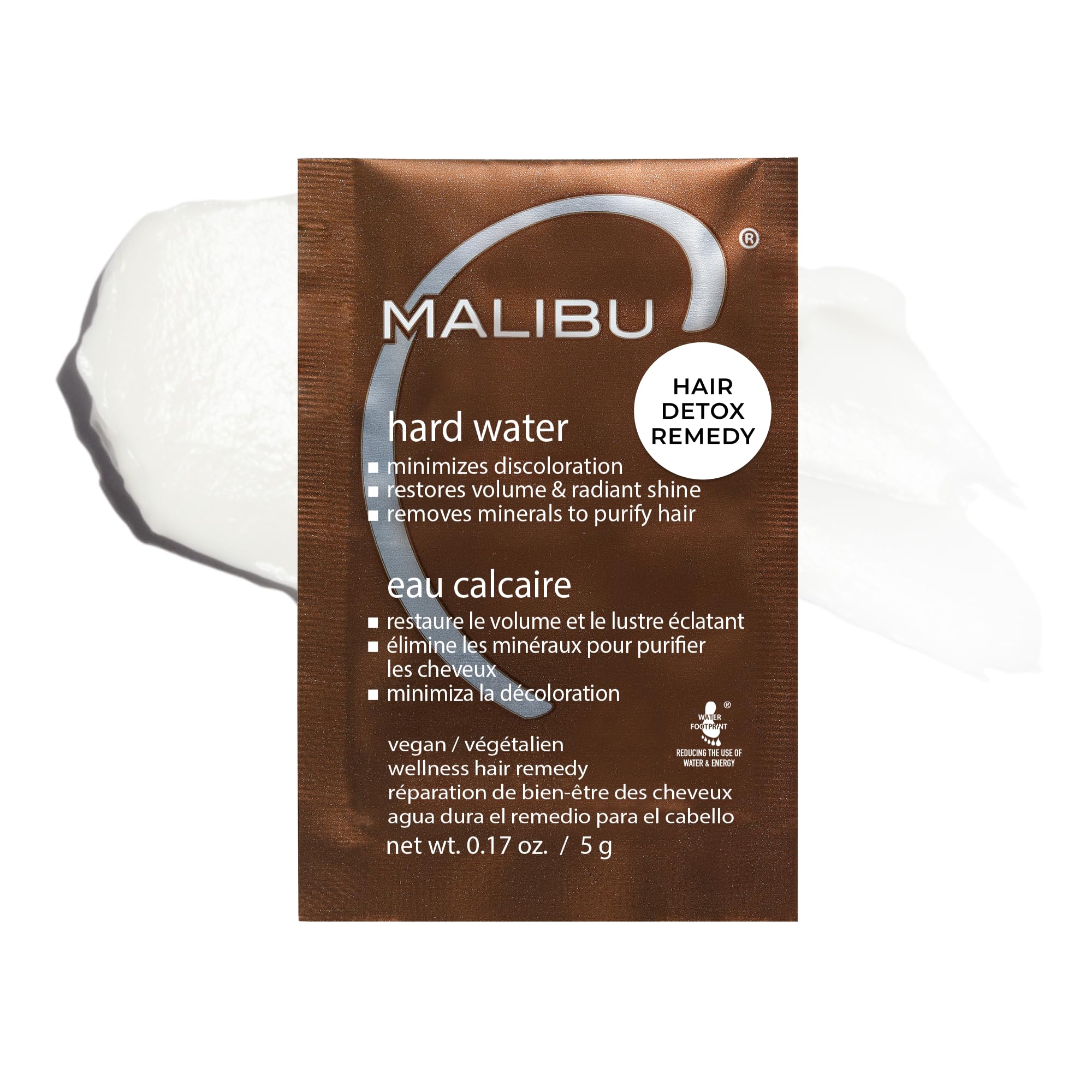 Malibu C Hard Water Wellness Hair Remedy - Removes Hard Water Deposits & Impurities + Restores Volume and Radiant Shine with Vitamin C Complex (1 Packet)