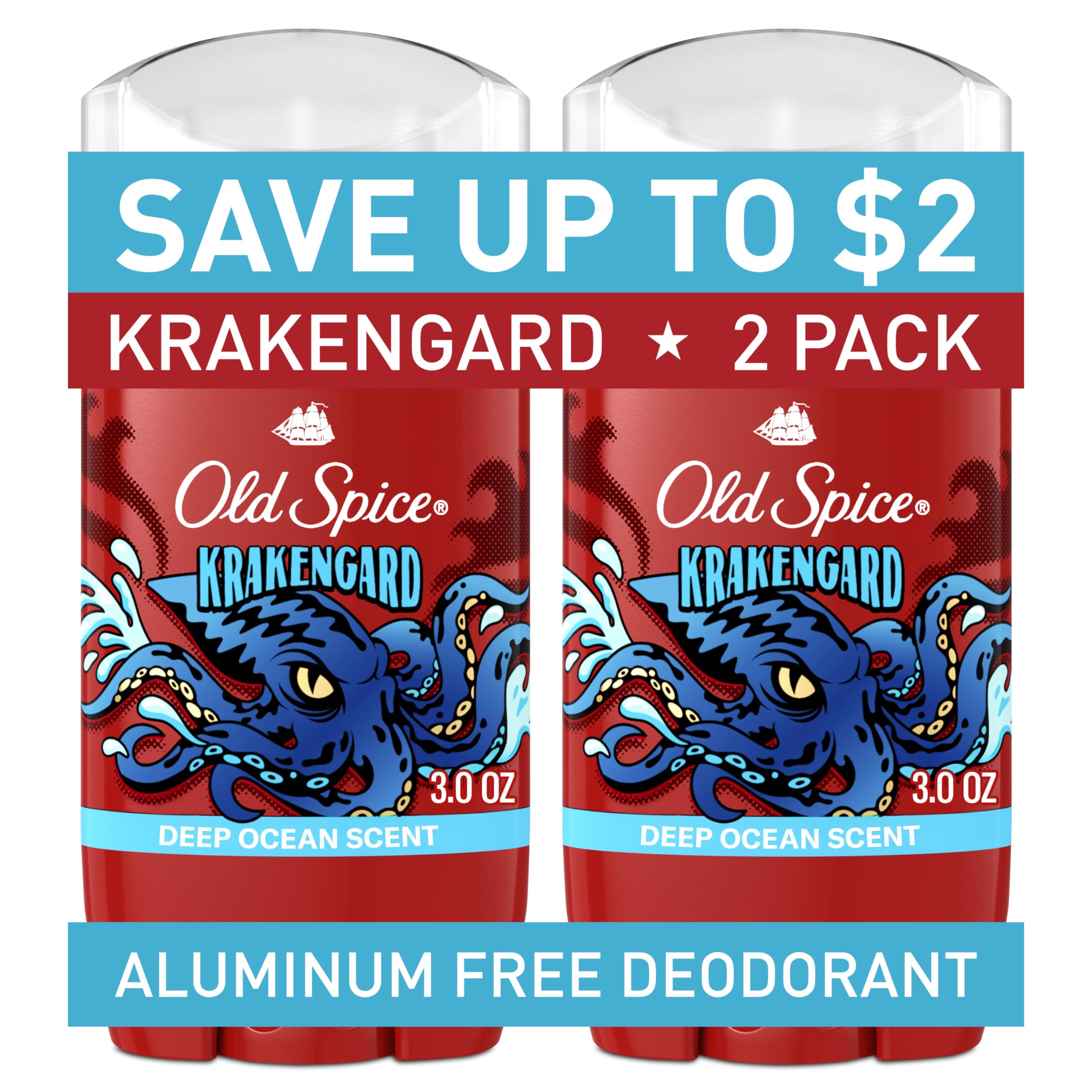 Old Spice Aluminum Free Deodorant for Men, 24/7 Long-Lasting Freshness & Scent, Long Lasting Protection to Help Fight Odors, Legendary Fragrance, Wolfthorn Sweet Citrus Scent, 3 oz (Pack of 2)
