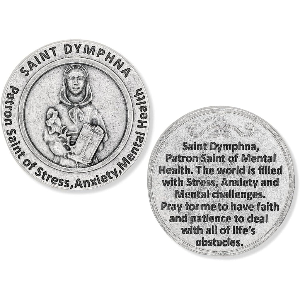 Buy now St St. Saint Dymphna Pocket Token Coin 1.2 with Prayer Catholic Patron Stress Anxiety Mental Health by Gifts Catholic, Inc. at indiglob india