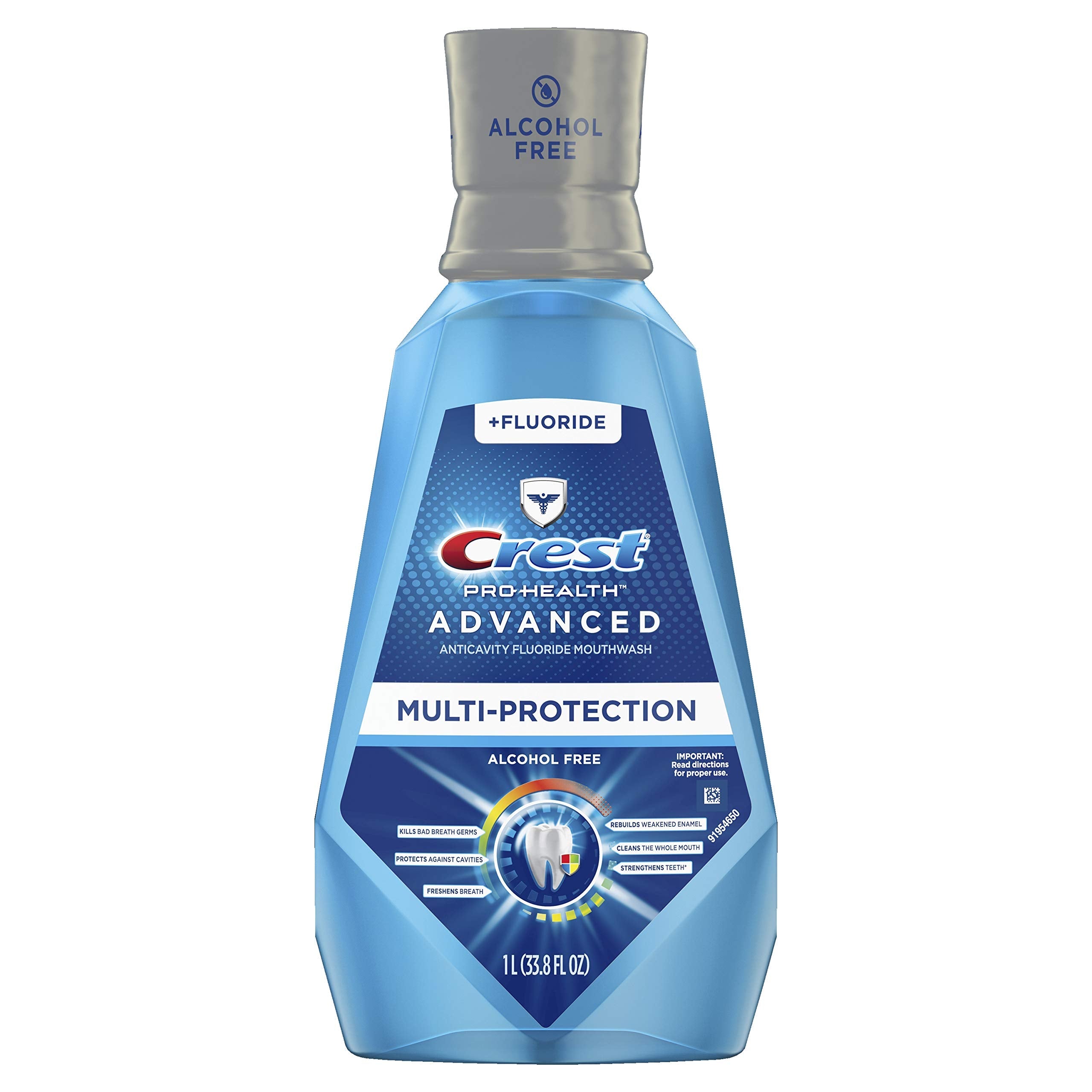 Buy now Crest Pro-Health Advanced Multi-Protection Mouthwash, Alcohol Free Mouthwash, Fresh Mint, 500 mL (16.9 Fl Oz), Pack of 4, Crest Mouthwash, Flouride Mouthwash at indiglob india