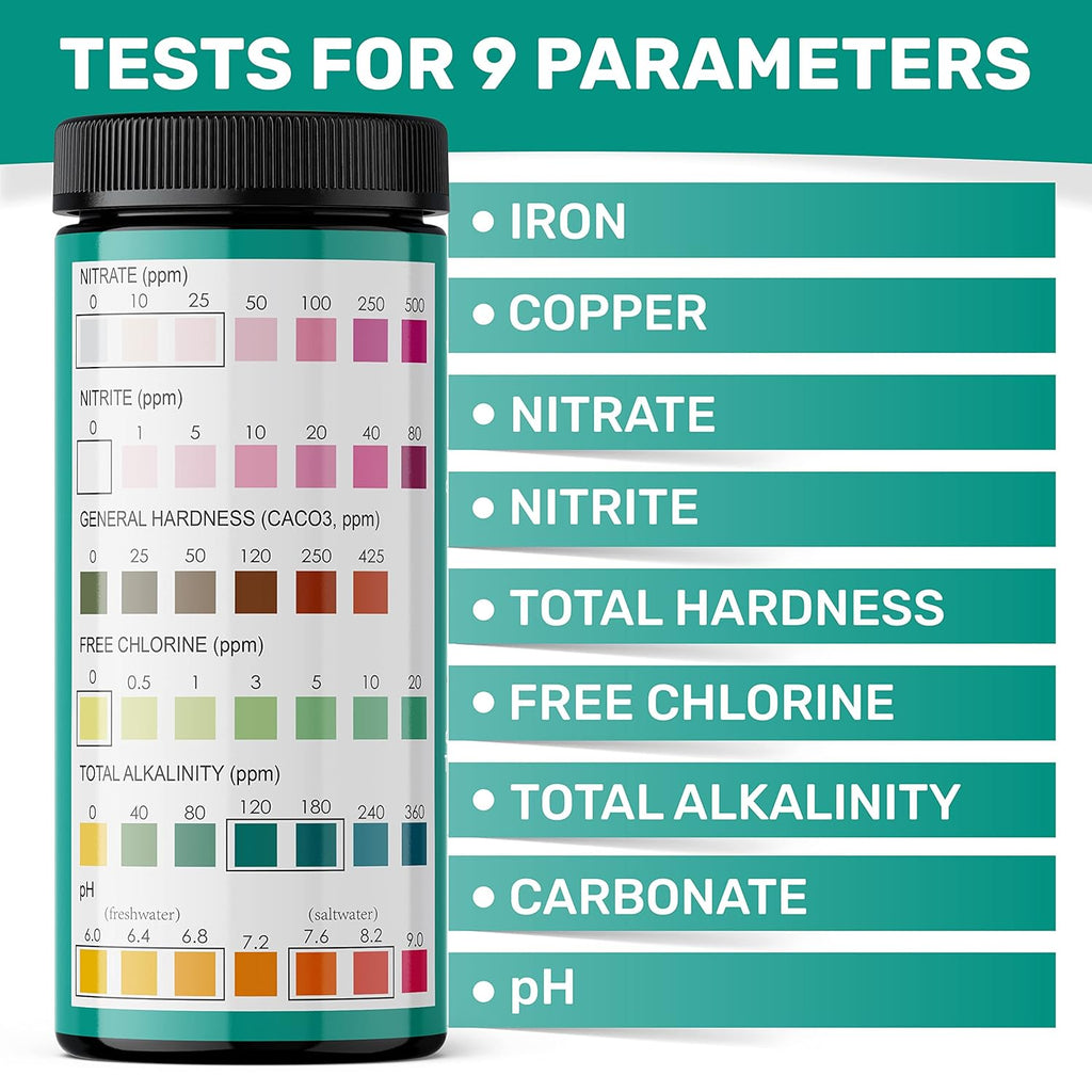 Buy now Aquarium Test Strips - 9-in-1 Aquarium Test Kit with eBook - Aquarium Water Test Kit with Quick and Accurate Fish Tank Test Strips - 100 Test Strips by JNW Direct at indiglob india