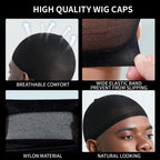 Fandamei Wig Cap for Men, 4PCS Black Hair Stocking Cap, Nylon Wig Caps Black, Hair Net for Men, Stretchy, Natural, Lightweight Wave Caps