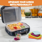 Buy now BentologyTM Clear Bento Lunch Box Set w 5 Removable Nesting Containers- Adapt Inner Compartment Portion Sizes- Meal Prep Snack Holders for Back to School, Leakproof Durable & BPA Free- Dishwasher Safe at indiglob india