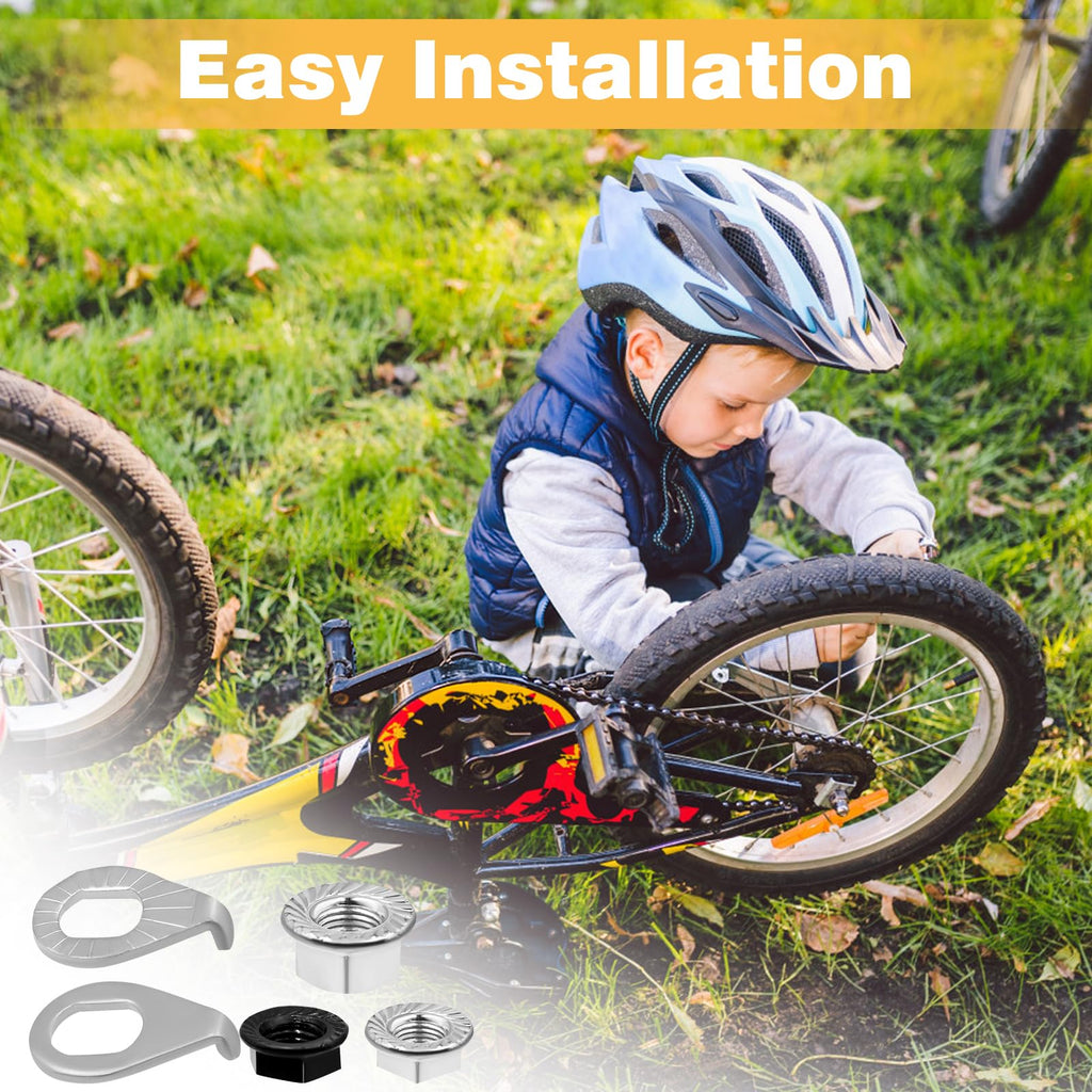 Bike Axle Nuts & Safety Washers for Wheel Hubs, M8/M9.5/M10