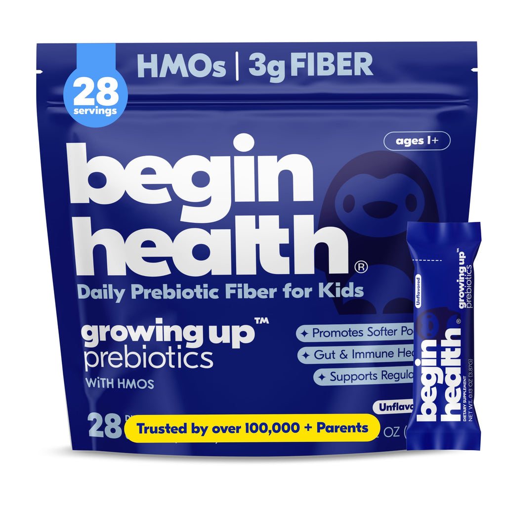 Begin Health Beginbaby® Prebiotics and Probiotics for Infants 0-12 Months | Baby Formula Prebiotic + Probiotic Powder with 2'-FL HMO's & B. Infantis for Optimal Digestion | 28-Packs - Unflavored