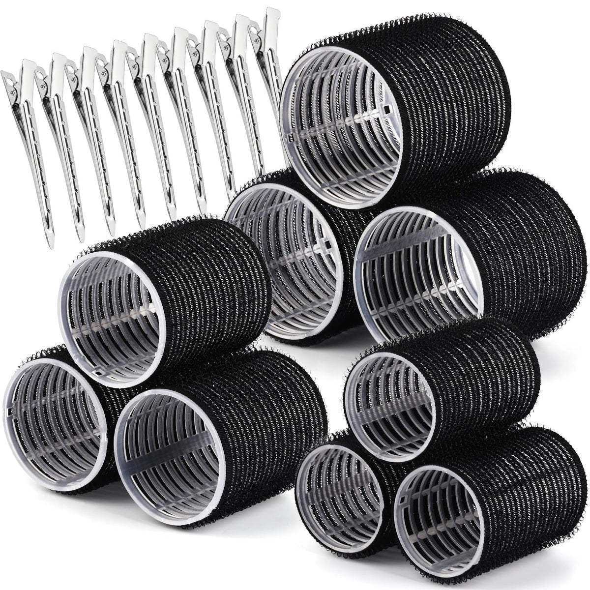 Teenitor 18Pcs Hair Rollers Set, 9 Hair Curlers for Women and 9 Hair Clips