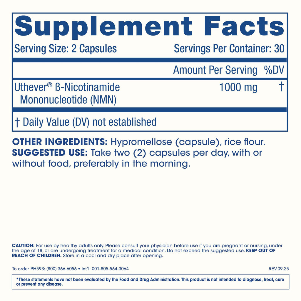 ProHealth NMN Pro 1000 (60 Capsules) Clinically Studied Uthever NMN. NAD+ Precursor for Cellular Energy, Mitochondrial Support & Healthy Aging. USA Manufactured, Triple Lab-Tested