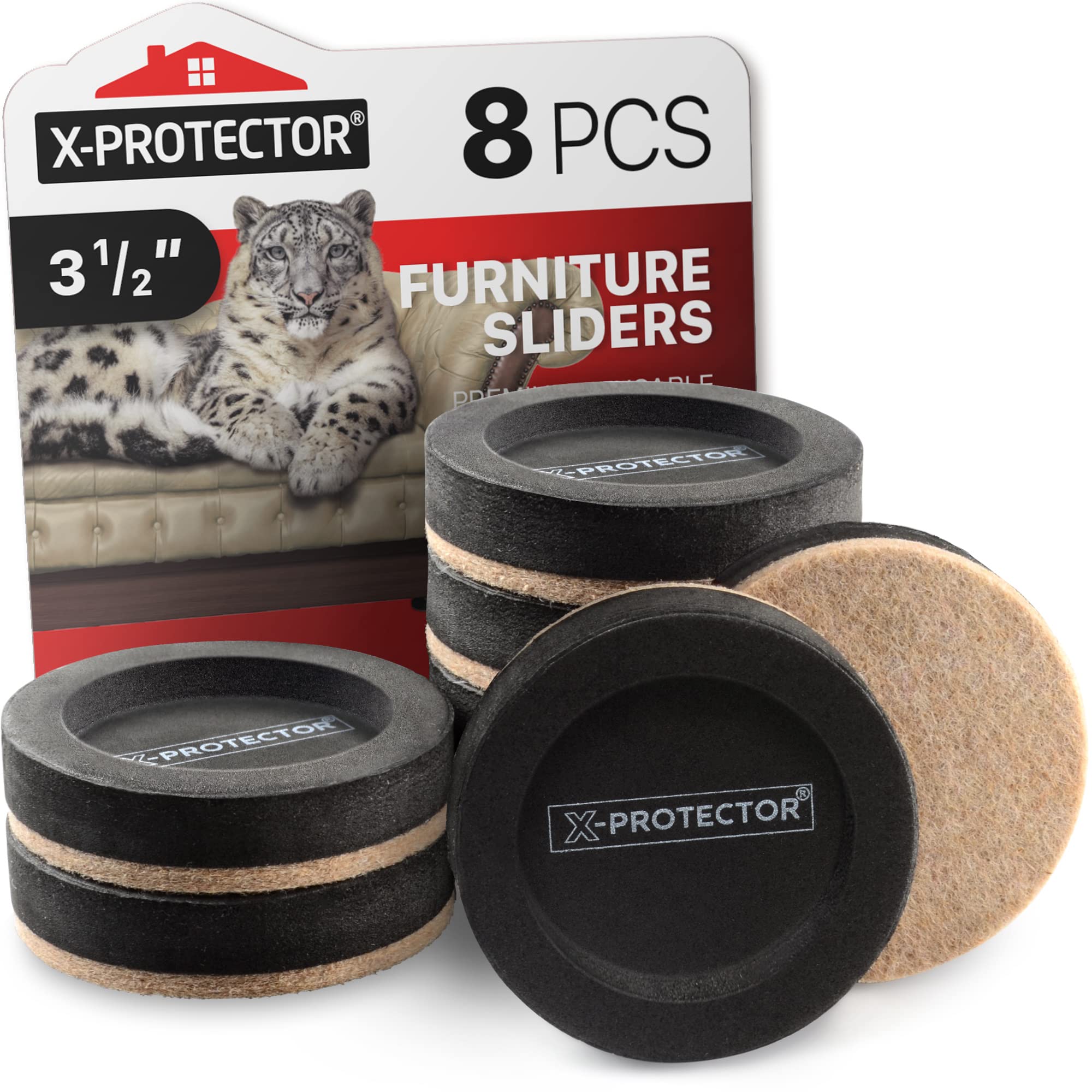 Buy now Felt Furniture Sliders Hardwood Floors X-PROTECTOR – 16 PCS 3 1/2" Furniture Sliders – Heavy Duty Felt Sliders Hard Surfaces – Move Your Furniture Easily & Safely! 8 PCS 3 1 2 inch (NEW) at indiglob india
