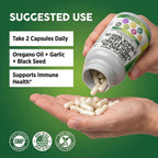 Clean Nutra Oregano Oil with Black Seed Oil Garlic Olive Leaf Extract - Oil of Oregano Capsules Immune Support Carvacrol & Thymoquinone Supplement for Women and Men + Elderberry Vitamin D3 & Zinc