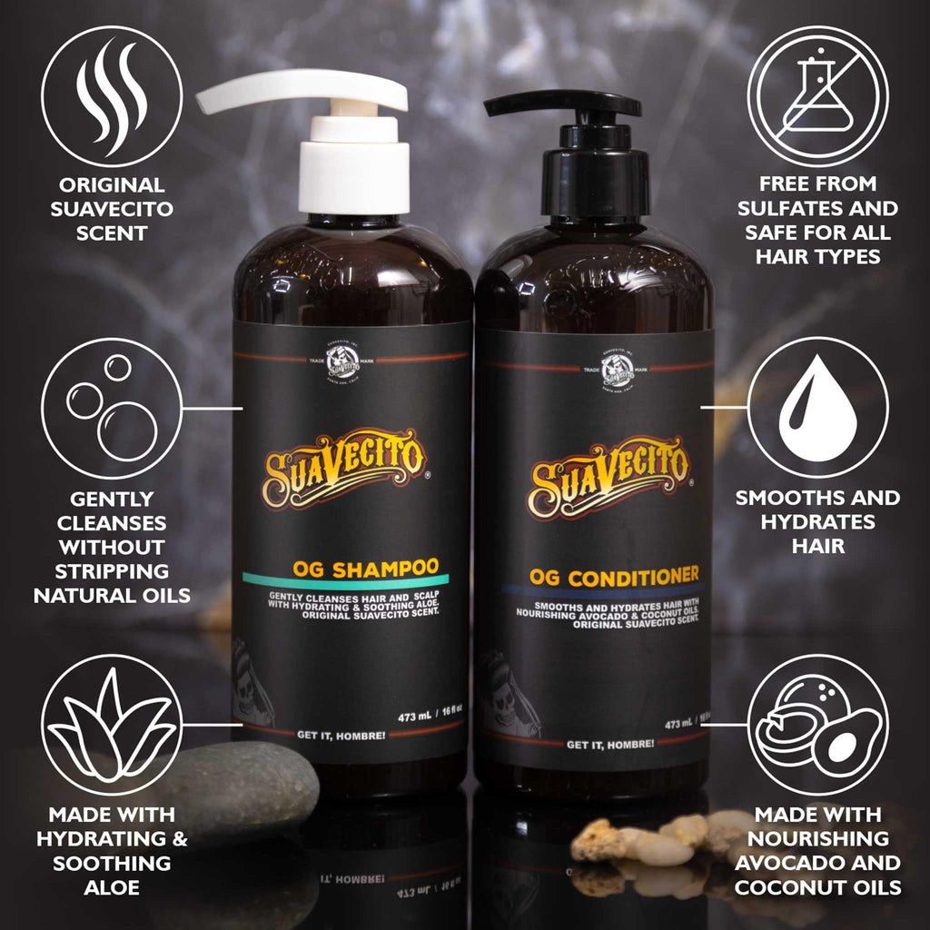 OG Shampoo & Conditioner Set 16 oz Pump Bottle with Provitamin B5, Natural Oils To Fortify & Restore Damaged Hair, Gently Cleanses Conditions Soothes & Hydrates, Sulfate Free Works On All Hair Types
