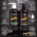 OG Shampoo & Conditioner Set 16 oz Pump Bottle with Provitamin B5, Natural Oils To Fortify & Restore Damaged Hair, Gently Cleanses Conditions Soothes & Hydrates, Sulfate Free Works On All Hair Types