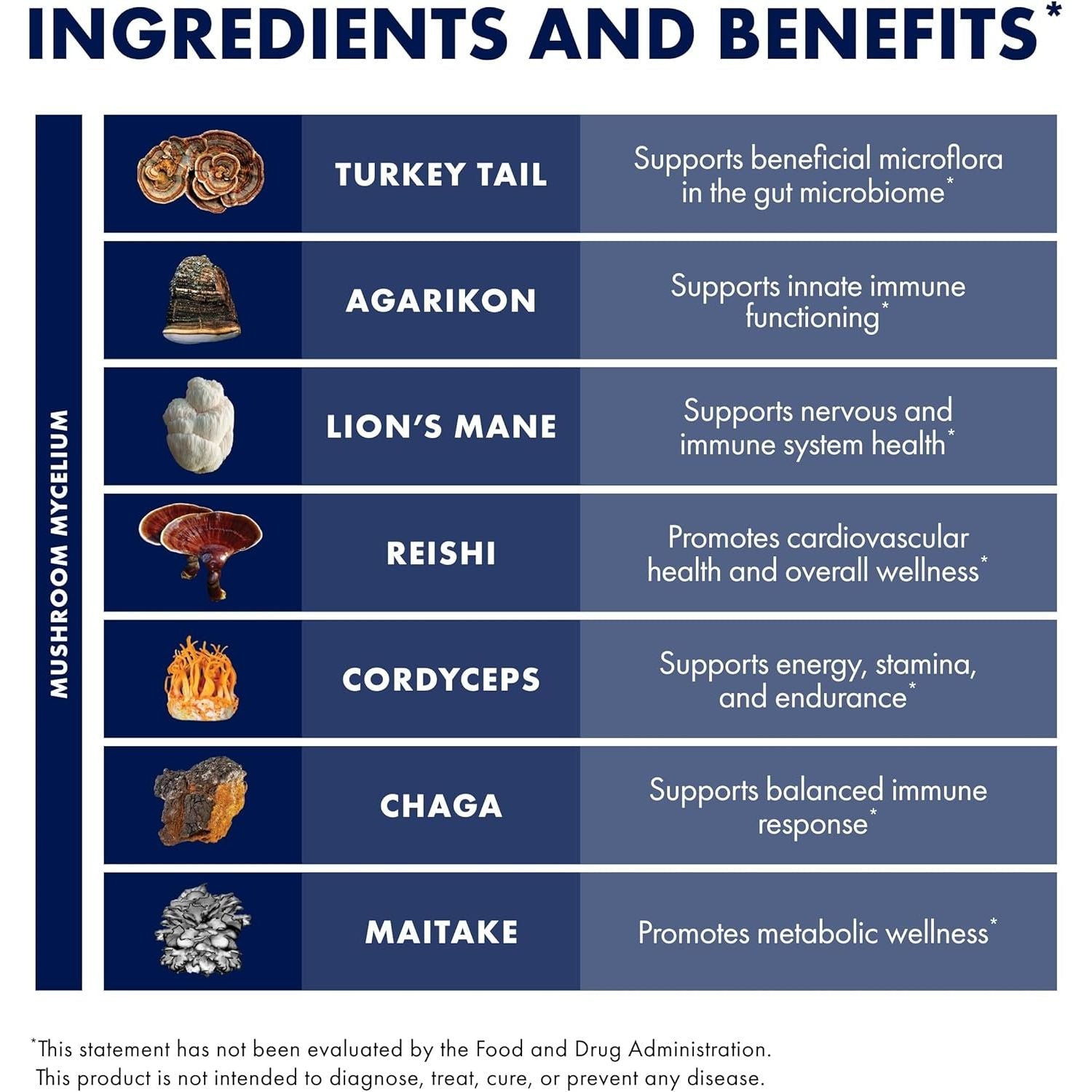 Buy now Host Defense MyCommunity Capsules - 17 Species Blend Mushroom Supplement for Immune Support - Herbal Aid with Lion's Mane, Reishi. Chaga, Cordyceps, Turkey Tail & More - 120 Capsules (60 Servings)* at indiglob india