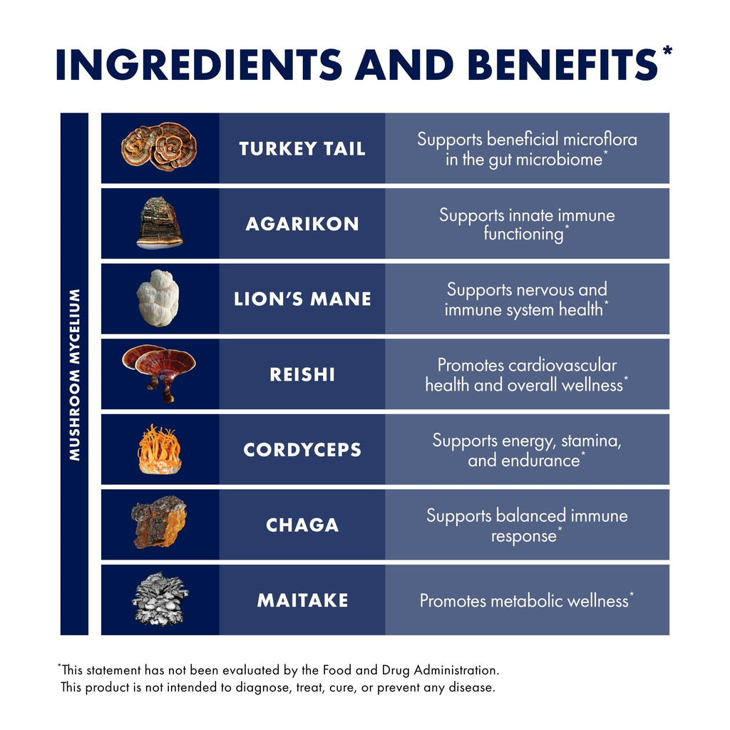 Host Defense MyCommunity Capsules, Immune Support, 30 Capsules | 17 Species Blend Organic Mushroom for Immune Support, 15 Servings