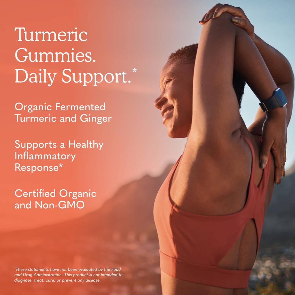 Garden of Life Organics Turmeric Inflammatory Response Gummy - 120 Real Fruit Gummies for Kids & Adults, 50Mg Curcumin (95% Curcuminoids), No Added Sugar, Organic, Non-GMO, Vegan & Gluten Free