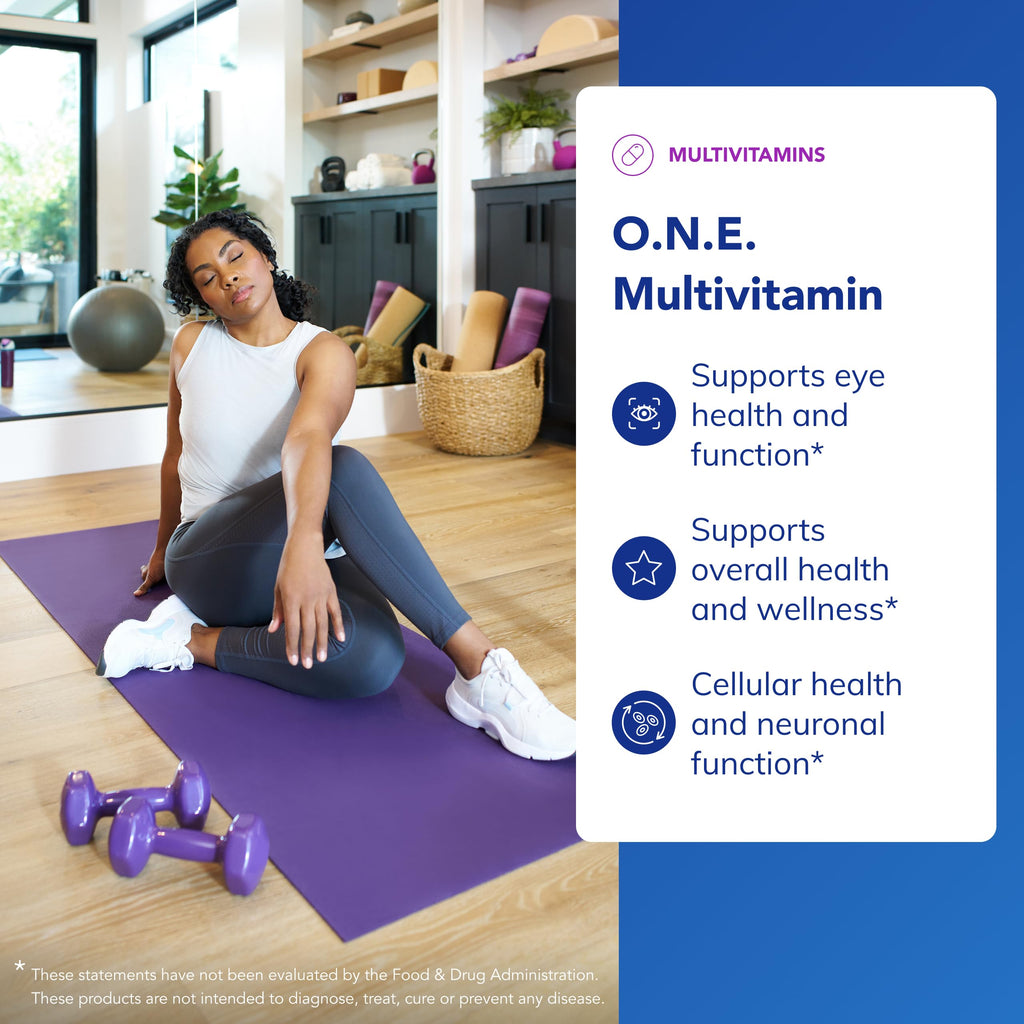 Pure Encapsulations O.N.E. Multivitamin, 60 Capsules | Once Daily Multivitamin with Antioxidant Complex Metafolin, CoQ10, and Lutein to Support Vision, Cognitive Function*