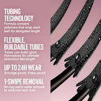 Maybelline Lash Sensational Sky Tubes Tubing Mascara, Extension-Like Lengthening Mascara, 24HR Eye Makeup with Shea Butter & Castor Oil, Very Black, 1 Count