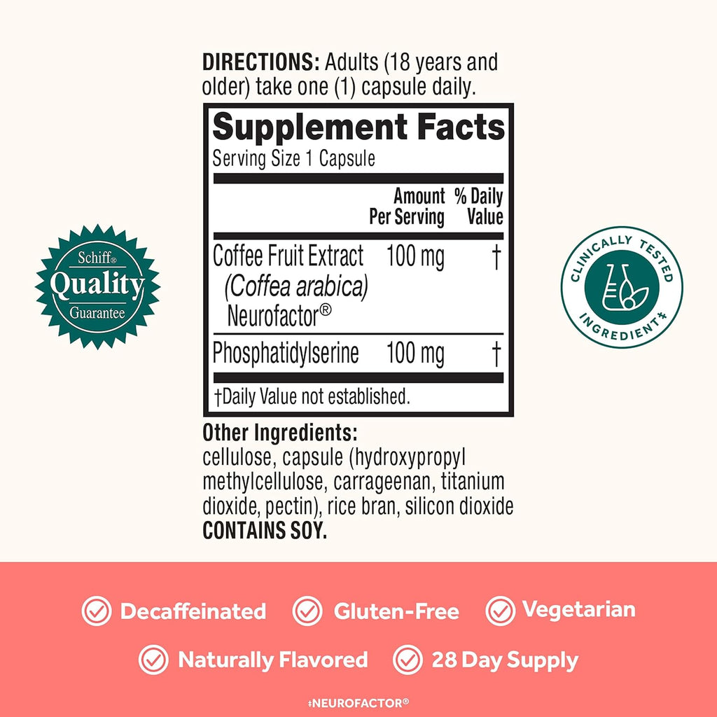 Buy now NEURIVA Original Decaffeinated Clinically Tested Nootropic Brain Supplement for Memory, Focus & Concentration, NeuroFactor & Phosphatidylserine, 28ct Capsules at indiglob india