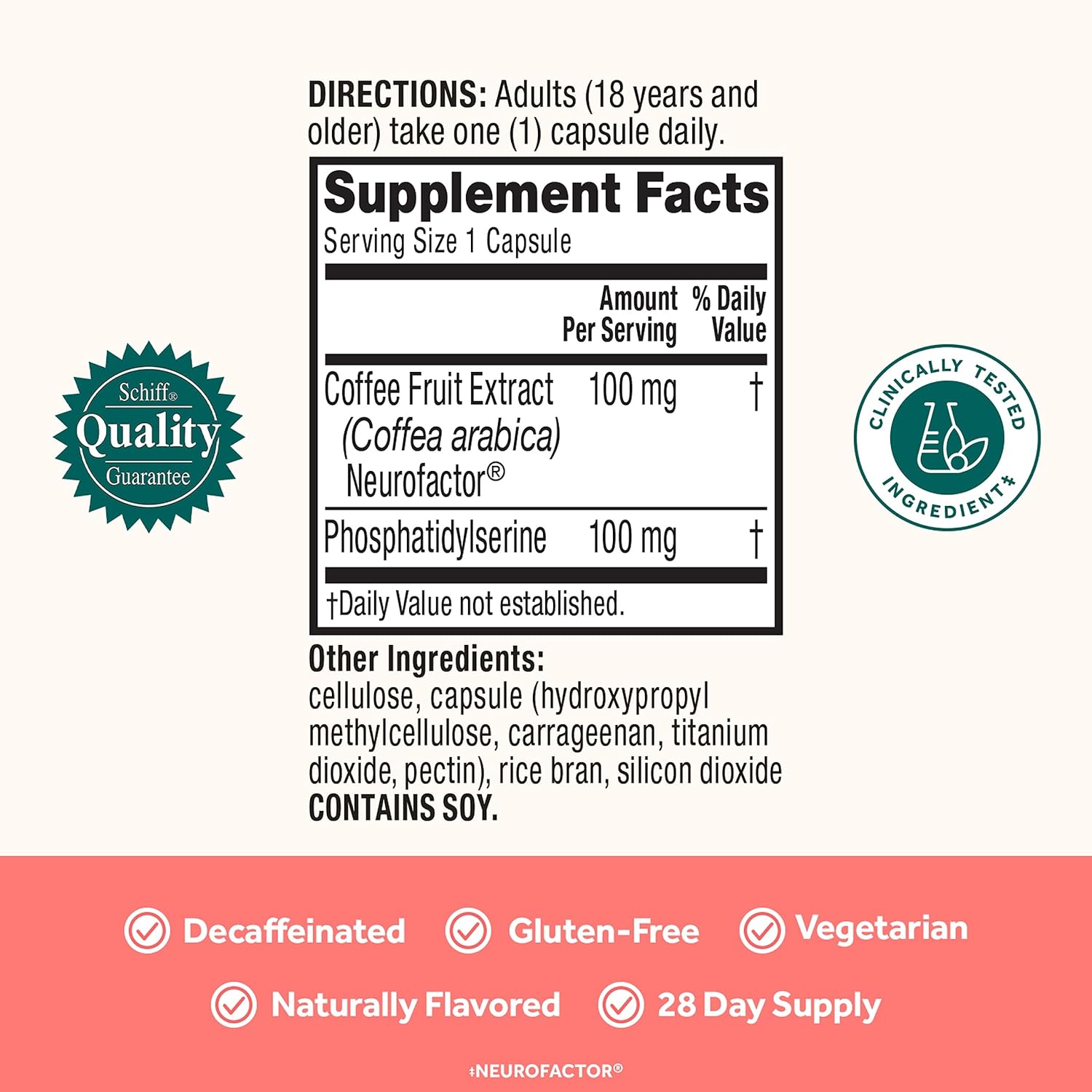 Buy now NEURIVA Original Decaffeinated Clinically Tested Nootropic Brain Supplement for Memory, Focus & Concentration, NeuroFactor & Phosphatidylserine, 28ct Capsules at indiglob india