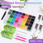 70000Pcs Bedazzling Kit 2 Boxes with Rhinestones for Bedazzling, DIY Crafts