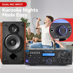 Buy now Pyle Wireless Bluetooth Power Amplifier System - 200W Dual Channel Sound Audio Stereo Receiver w/ USB, SD, AUX, MIC IN w/ Echo, Radio, LCD - For Home Theater Entertainment via RCA, Studio Use - PDA6BU at indiglob india