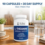 Dr. Berg 600 mg L-Theanine Adrenal Support - 90 Capsules with Ashwagandha & L-Tyrosine, Zinc & Manganese - Advanced 9-in-1 Adaptogen & Mineral Formula - No Fillers*
