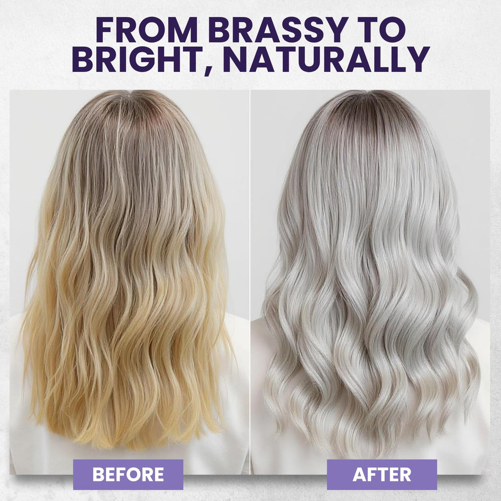 Tea Tree Purple Shampoo and Conditioner Set for Blonde, Silver & Gray Hair, Anti-Brass Toning & Brightening, Refreshes and Hydrates Scalp & Hair, Sulfate-Free Botanical Formula