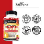 Vitamin D3 5000 IU (125 mcg) Supplement, 360 Softgels