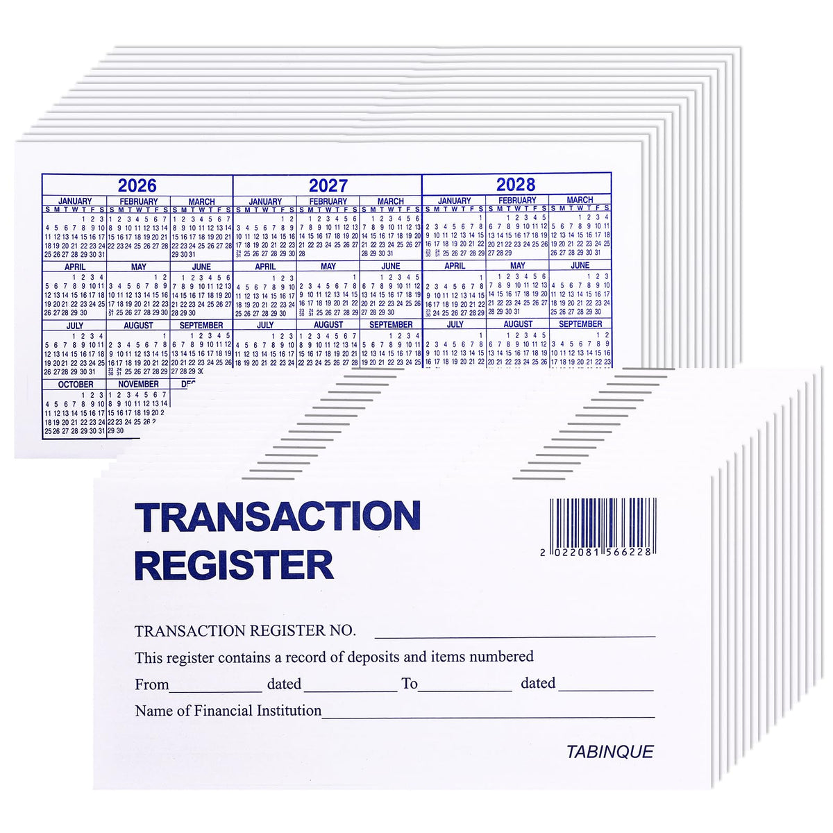24 PCS Check Registers for Personal Checkbook, Easy to Read Checkbook Register