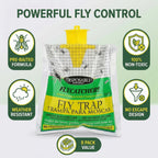 8-Pack Hanging Fly Trap Set with Disposable Bags; Includes Bait, Non-Toxic; Ideal for Backyards, Farms, Barns, Patios, and Gardens