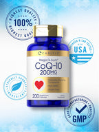 Carlyle CoQ10 200mg | 200 Capsules | Mega Q-Sorb Coenzyme Q-10
