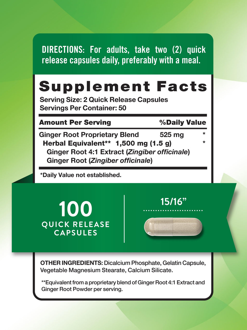 Nature's Truth Ginger Root Capsules | 100 Count | from Ginger Root Extract