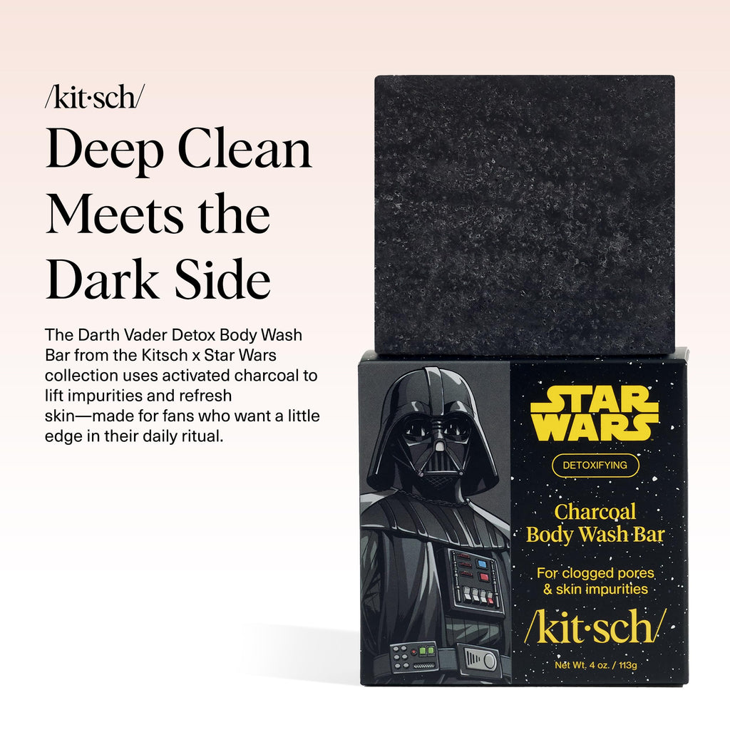 Buy now Kitsch Charcoal Soap Body Wash Bar x Star Wars Darth Æ’?? Detoxifying Bar Soap w/Activated Charcoal Æ’?? Gently Removes Excess Oil & Impurities, Clears Pores, Firms & Moisturizes Skin Æ’?? Made in USA - 4 oz at indiglob india