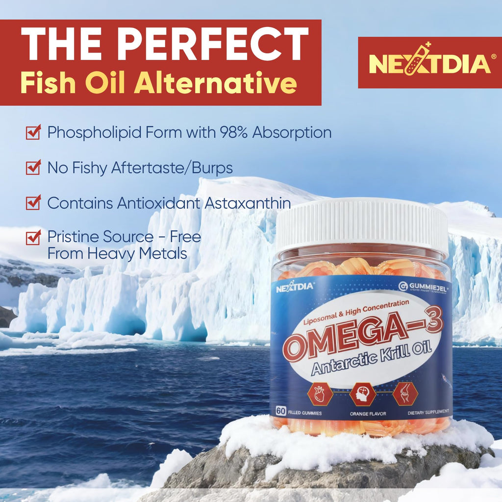 Liposomal Antarctic Krill Oil Omega 3 Gummies 2000mg - Fish Oil Alternative