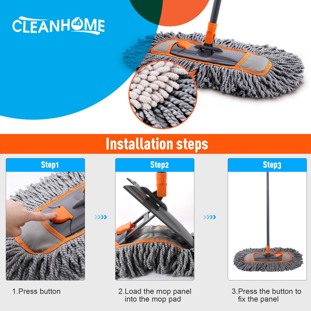 CLEANHOME Microfiber Dust Mop Replacement Pads for Hardwood Floor Cleaning