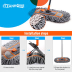CLEANHOME Microfiber Dust Mop Replacement Pads for Hardwood Floor Cleaning