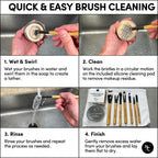 Narrative Cosmetics Makeup Brush Cleaner Soap with Silicone Scrubber Pad | Solid Cleanser for Brushes & Beauty Blenders | Vegan, Cruelty-Free, Avocado Jojoba Argan Oil, Vanilla Scent, 2.45 Oz