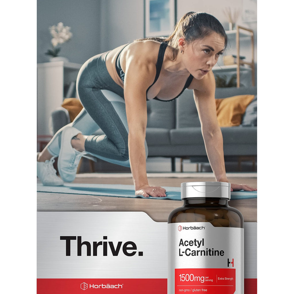 Horbäach Acetyl L-Carnitine 1500mg | 200 Capsules | Extra Strength