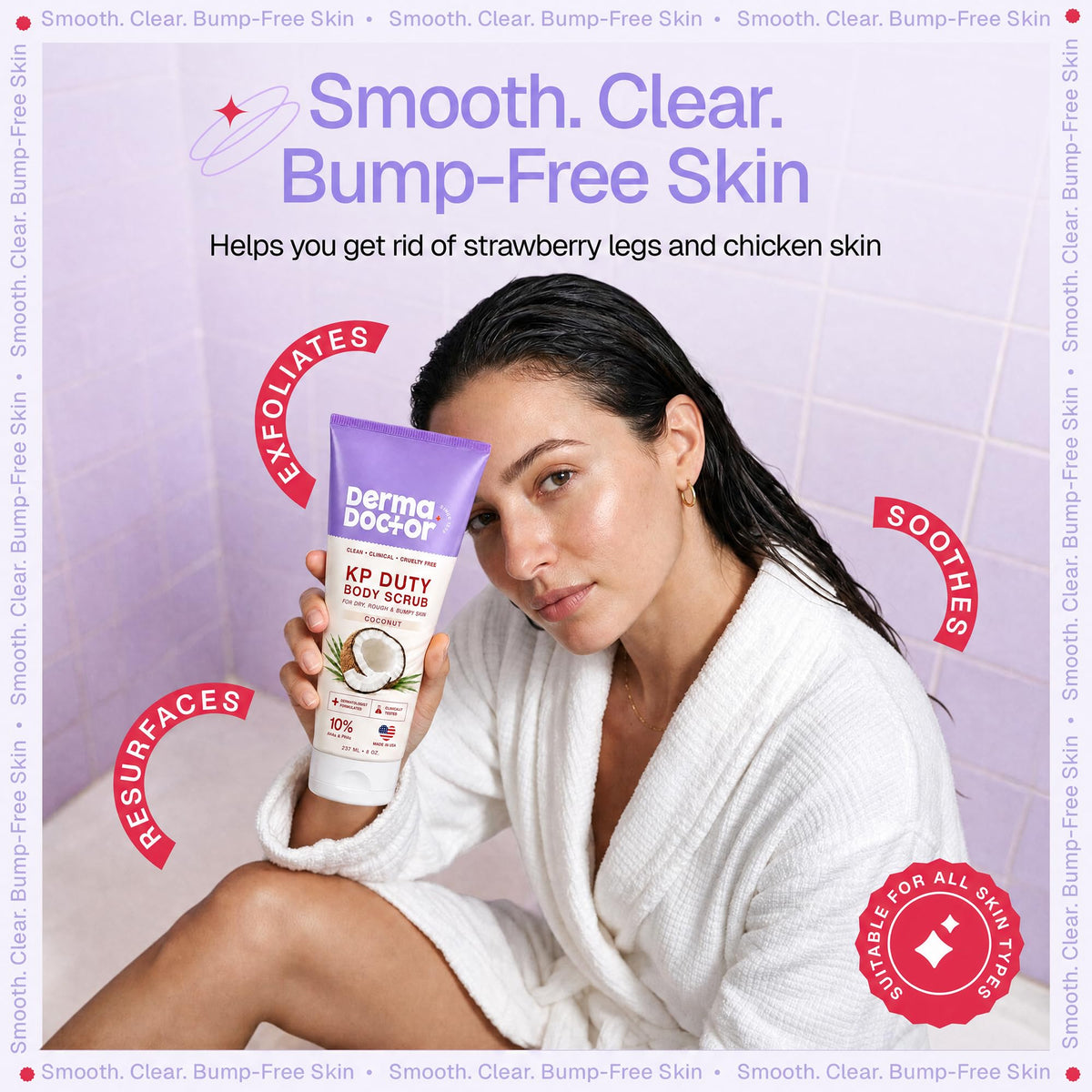 DERMAdoctor KP Bump Eraser Body Scrub, 10% AHAs + PHAs, Rough & Bumpy Skin