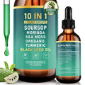 Dobeko Soursop Bitters Liquid Drops, Bitter Herbs with Soursop Extract, Ashwagandha, Sea Moss & Black Seed Oil, Formulated for Immune Wellness, Antioxidant Support & Healthy Digestion, 2 FL Oz