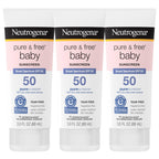 Buy now Neutrogena Pure & Free Baby Mineral Sunscreen Lotion with Broad Spectrum SPF 50 & Zinc Oxide, Water-Resistant, Hypoallergenic & Tear-Free Baby Sunscreen, 3 fl. oz, 3 pk at indiglob india