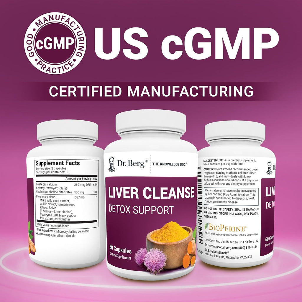 Buy now Dr. Berg Liver Cleanse Detox Capsules w/Unique Blend of Milk Thistle, Ox Bile & Folate - Liver Supplement Includes Turmeric, Black Pepper & Choline - 60 Capsules at indiglob india