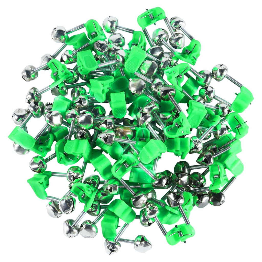 KISEER 50 Pcs Plastic Fishing Bells Clips Fishing Rod Alarm with Dual Alert Bells