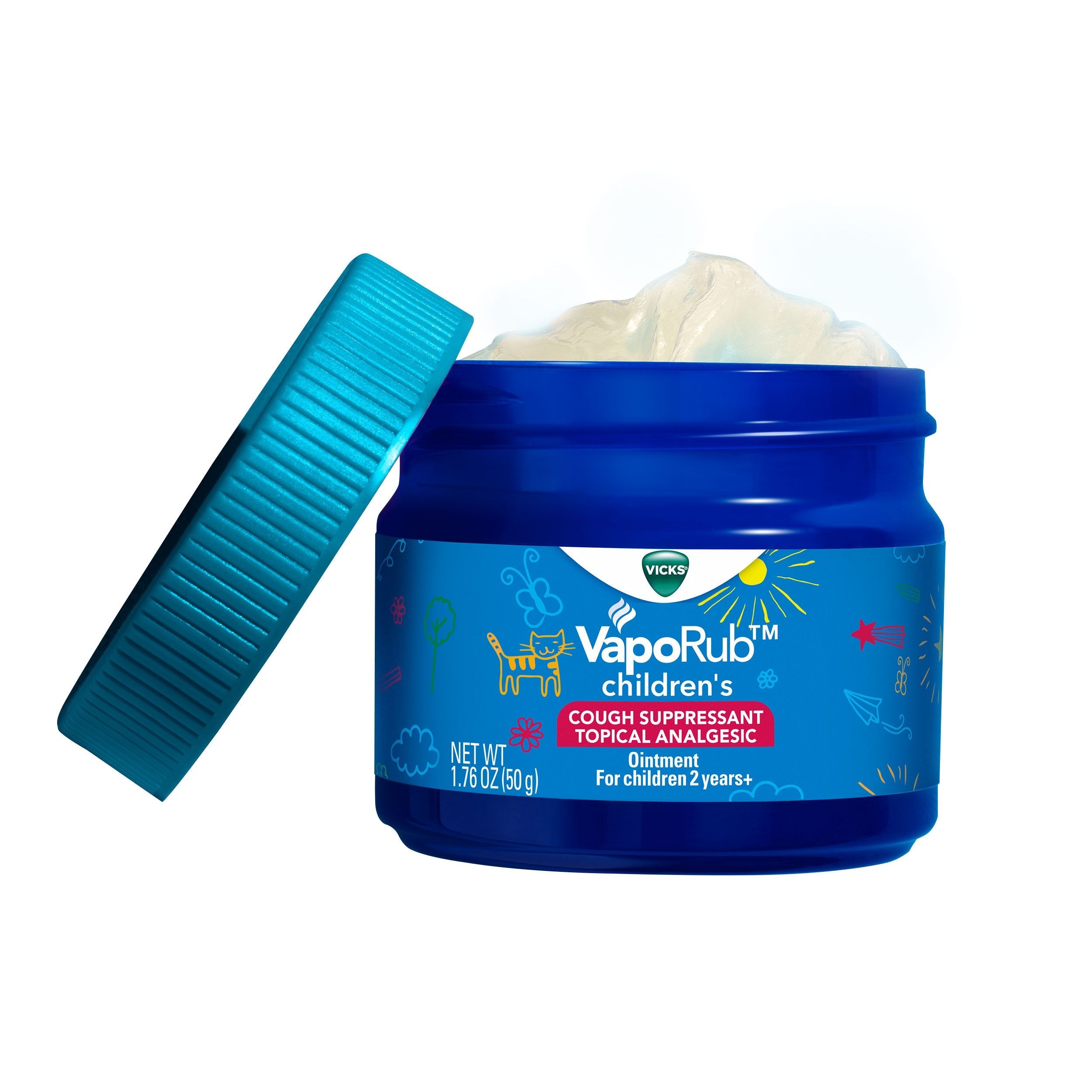 Buy now Vicks Children's VapoRub, Topical Cough Suppressant and Analgesic, Relieves Coughs and Minor Aches and Pains, Clinically Proven, Starts Working in Minutes for Fast Relief, For Children Ages 2+, 1.76oz at indiglob india