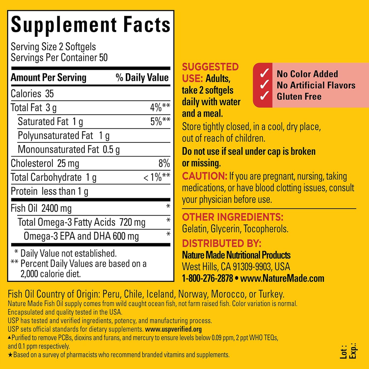 Buy now Nature Made Fish Oil Omega 3 Supplements, 1200mg Softgels, Omega 3 Fish Oil for Healthy Heart Support, 100 Softgels, 50 Day Supply at indiglob india
