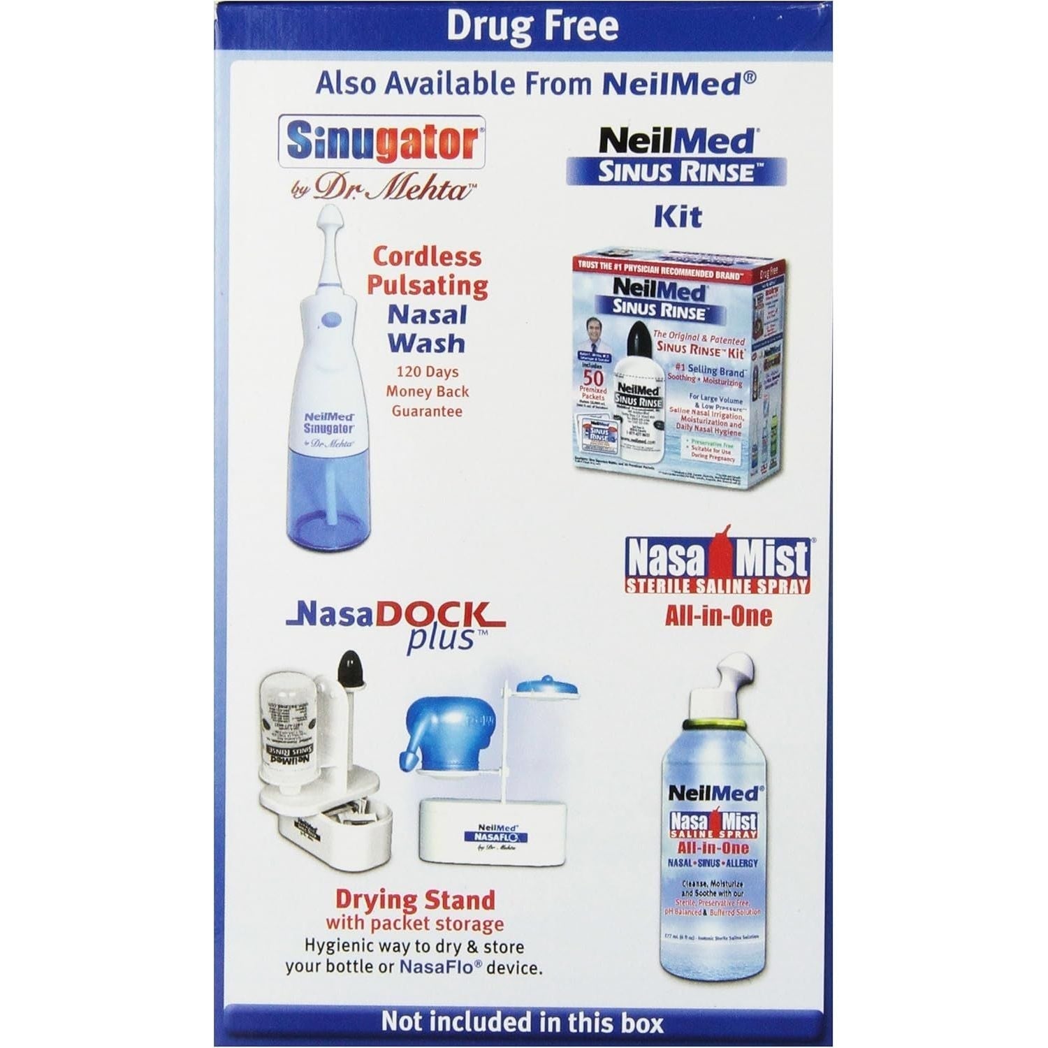 Buy now NeilMed NasaFlo Unbreakable Neti Pot with 60 Premixed Packets at indiglob india