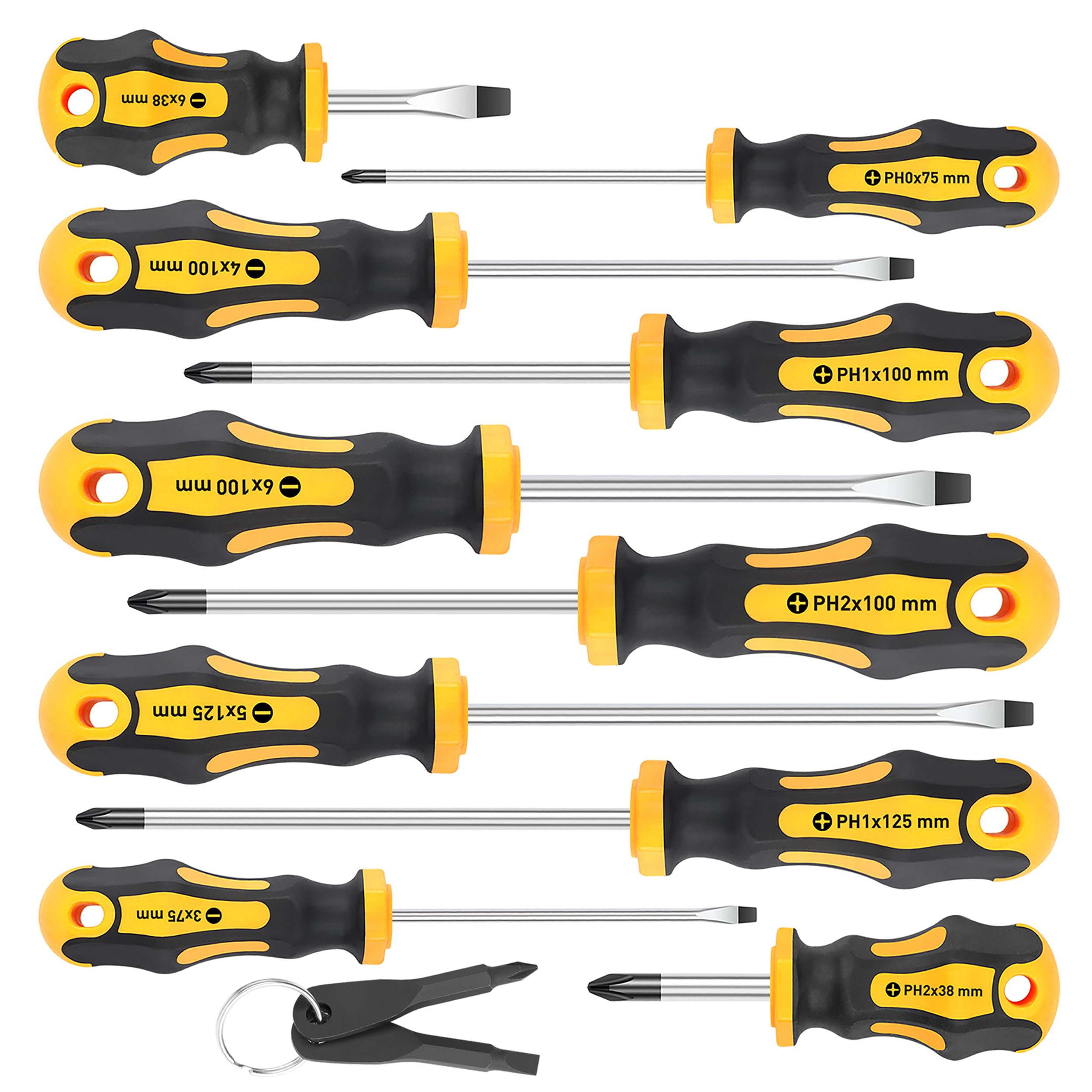 Buy now Amartisan 10-Piece Magnetic Screwdrivers Set, 5 Phillips and 5 Slotted Tips Professional Cushion Grip Screwdriver Set 10-Piece Screwdrivers Set at indiglob india