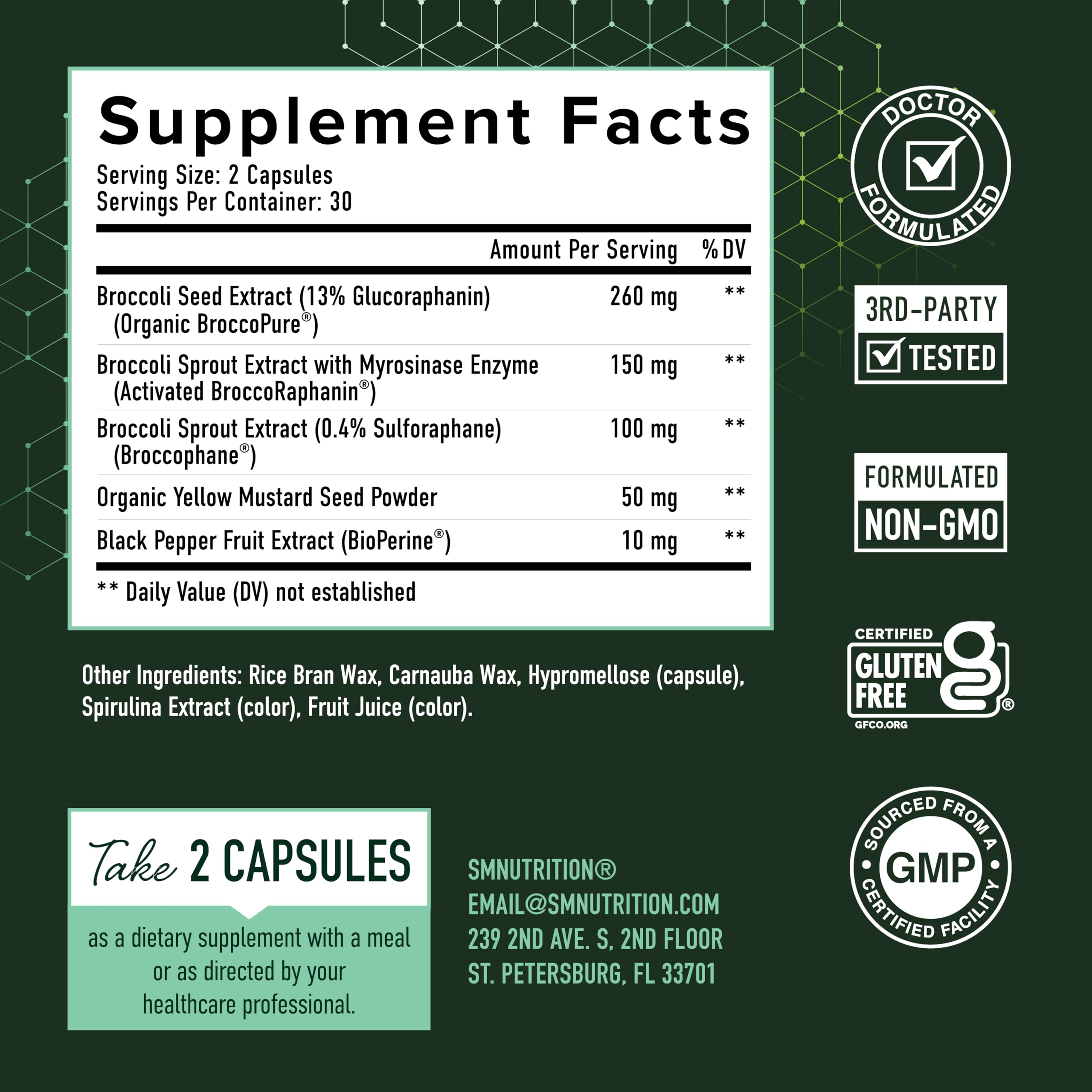 50MG Sulforaphane Supplement from Broccoli Sprouts, Doctor-Formulated | NRF2 Activation, Cellular Health & Immune Support, Glucoraphanin & Myrosinase, Third-Party Tested, 60 Broccoli Seed Beadlets